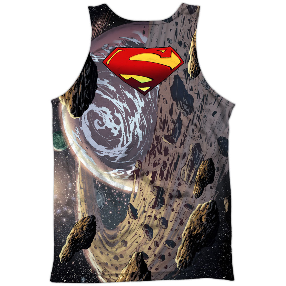 Superman Up Up 100% Poly Front/Back Print Mens Tank Back