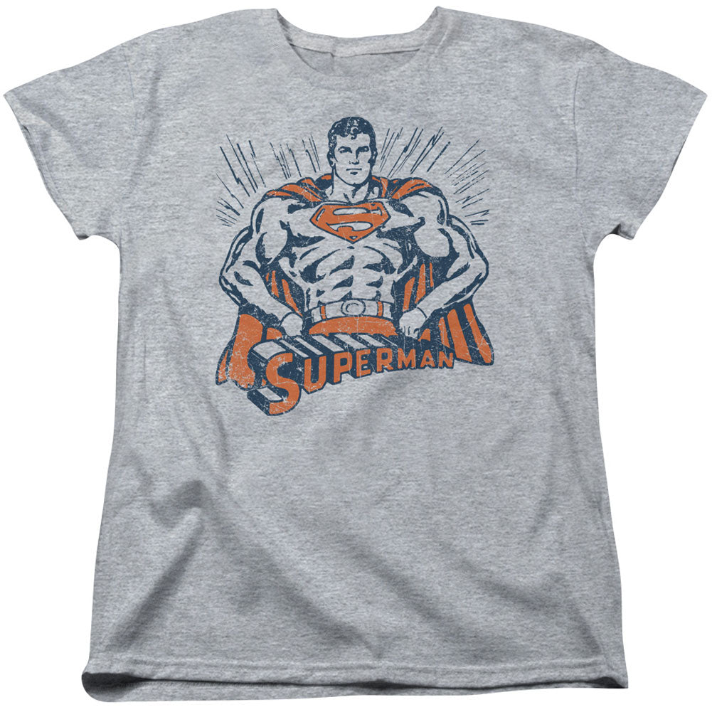 Superman Vintage Stance Womens T-shirt Front