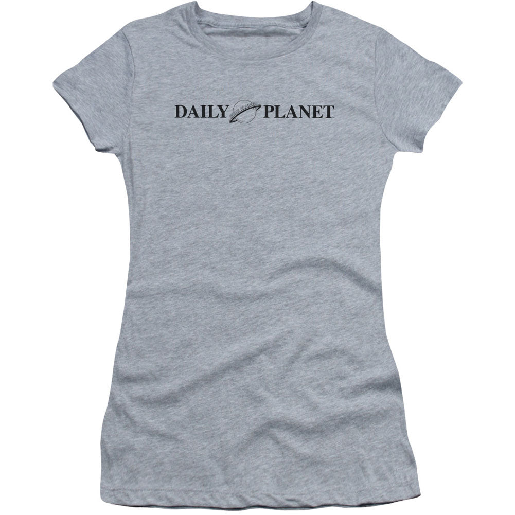 Superman Daily Planet Logo Cap Sleeve Junior Top Front