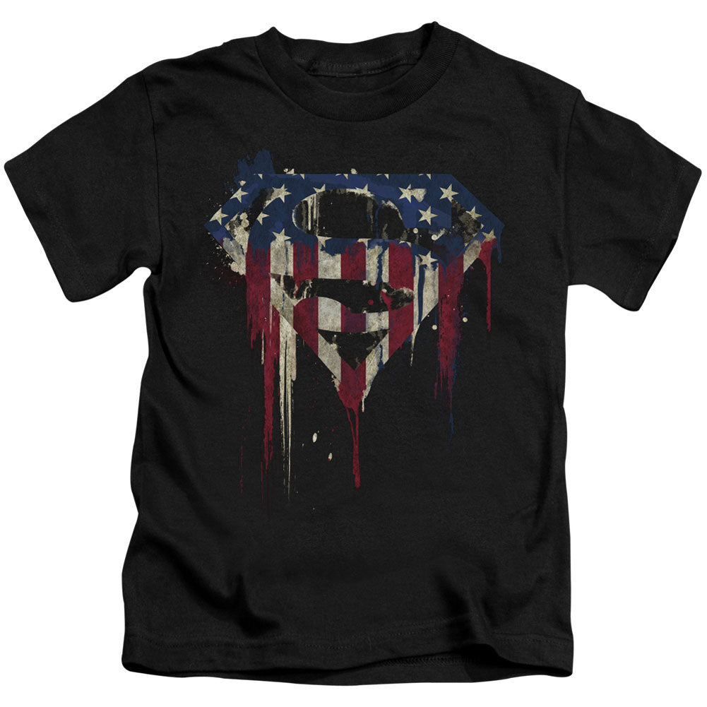 Superman Bleeding Shield Juvenile Childrens T-shirt Front
