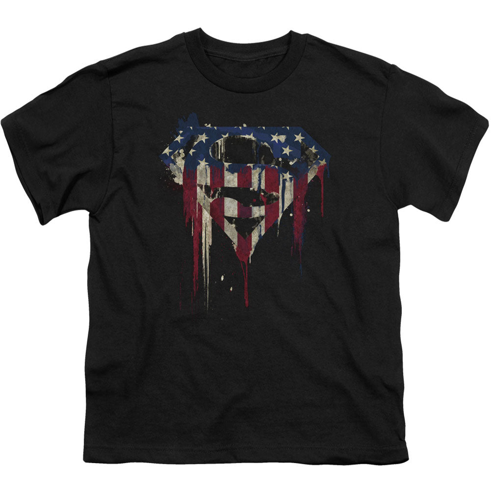 Superman Bleeding Shield Youth T-shirt Front