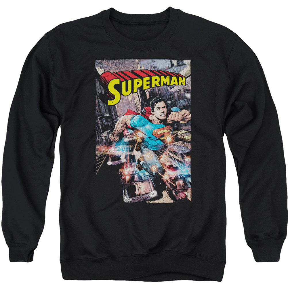 Superman Action One Adult Sweatshirt Front