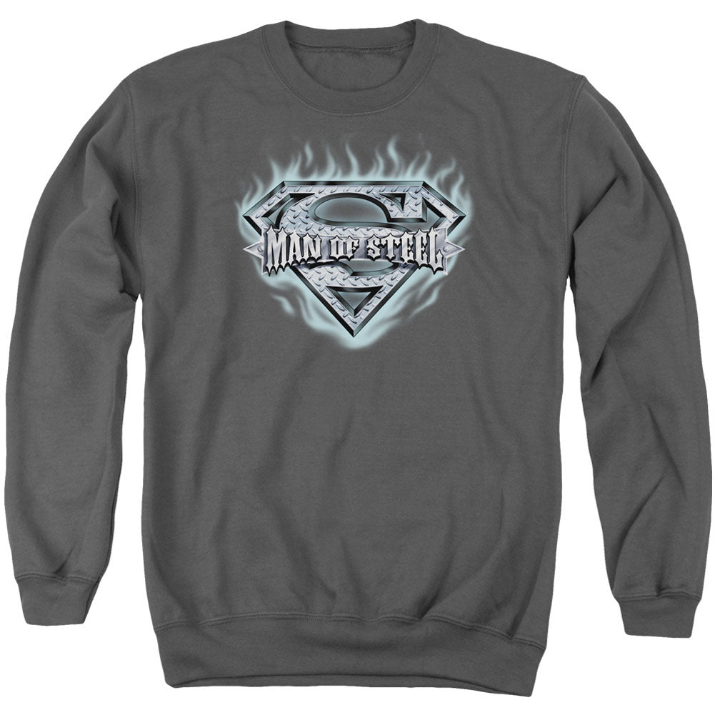 Superman Man Of Steel Shield Adult Sweatshirt Front