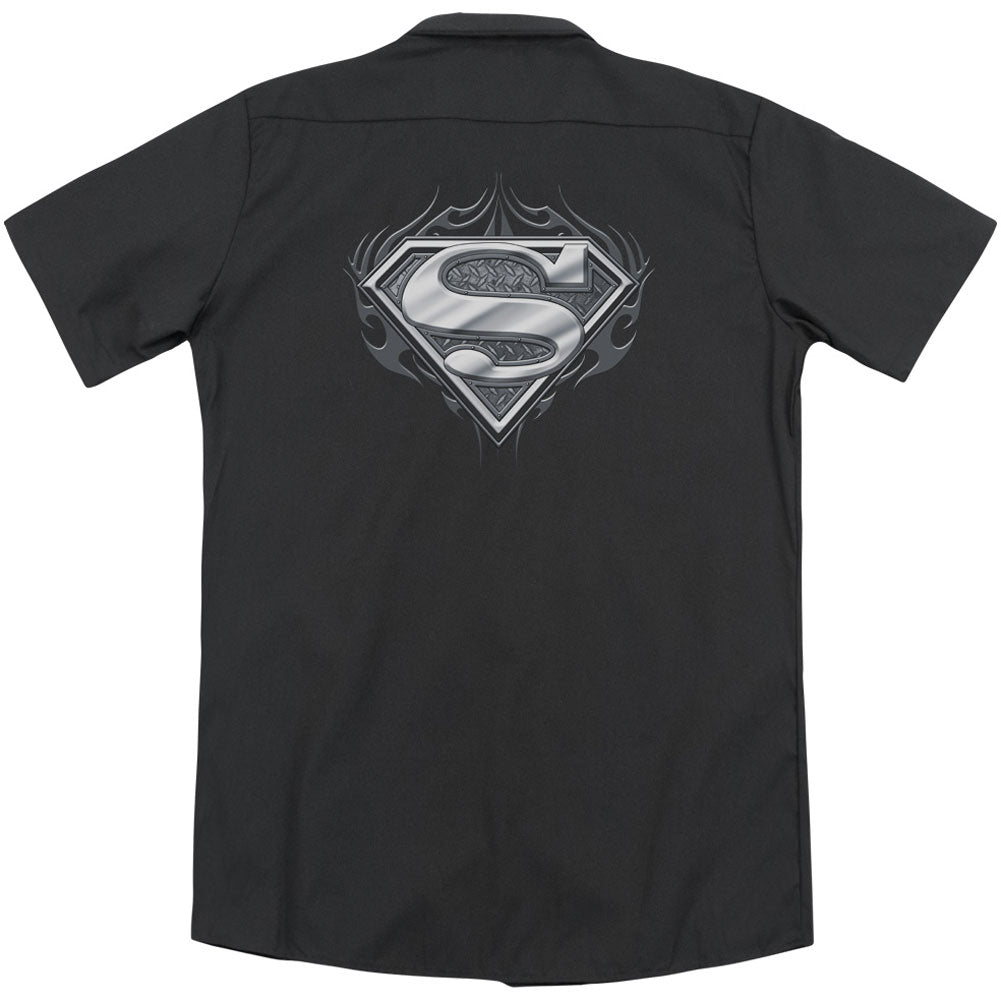 Superman Biker Metal (Back Print) Workshirt Back