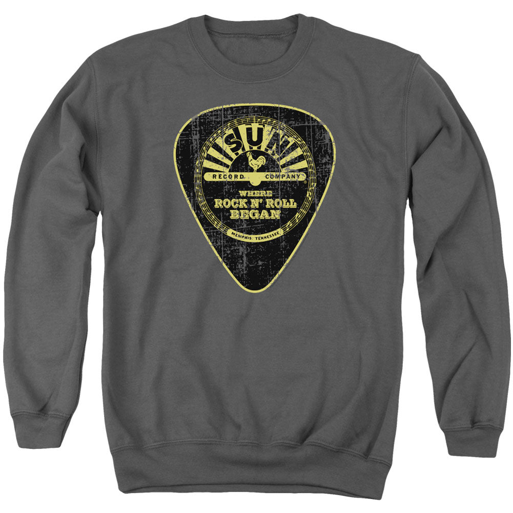 Sun Records Guitar Pick Adult Sweatshirt Front