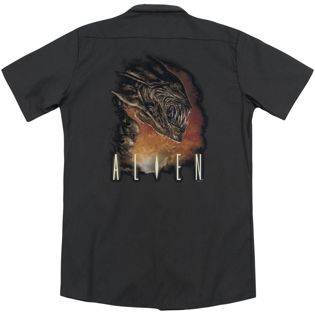 Alien Fangs(Back Print) Workshirt Back