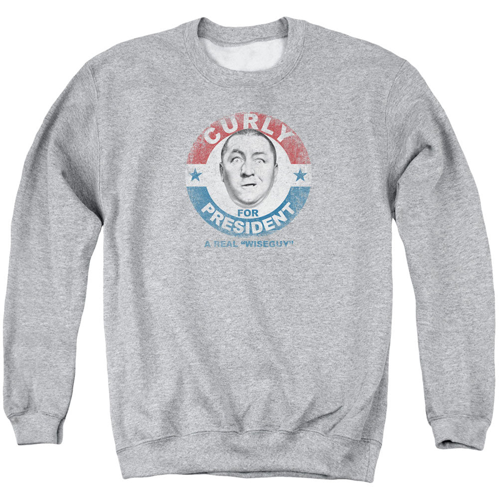Three Stooges Curly For President Adult Sweatshirt Front