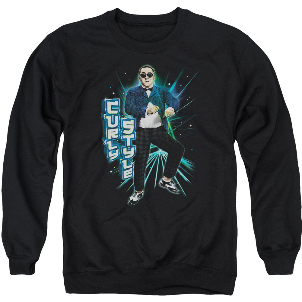 Three Stooges Curly Style Adult Sweatshirt Front