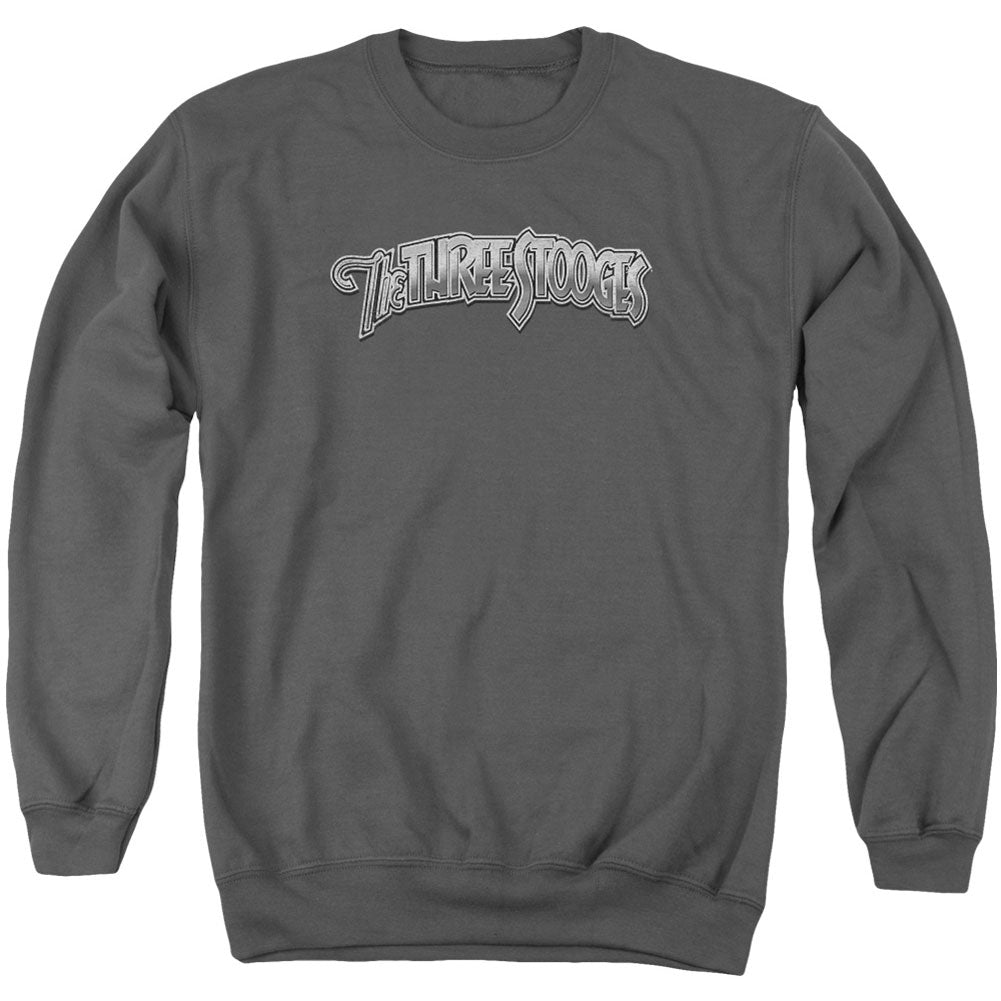 Three Stooges Metallic Logo Adult Sweatshirt Front
