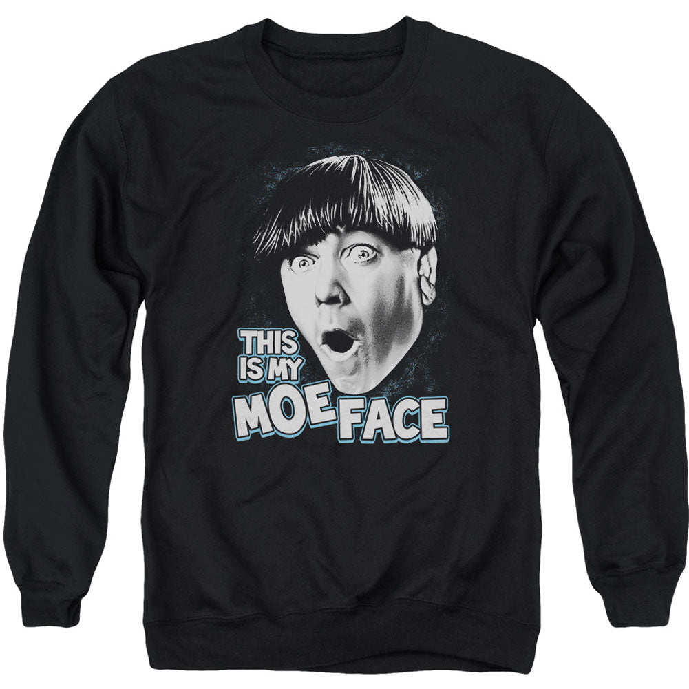 Three Stooges Moe Face Adult Sweatshirt Front