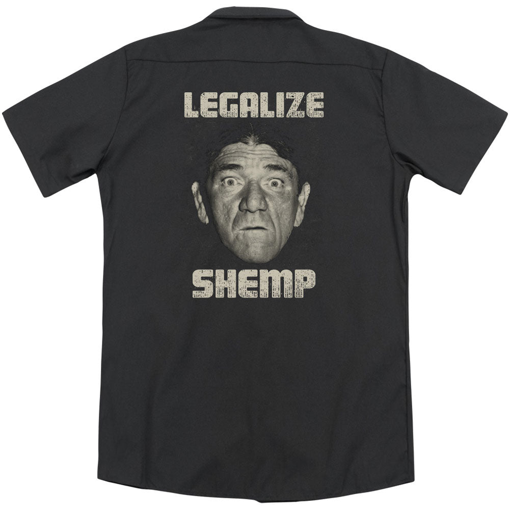 Three Stooges Legalize Shemp (Back Print) Workshirt Back