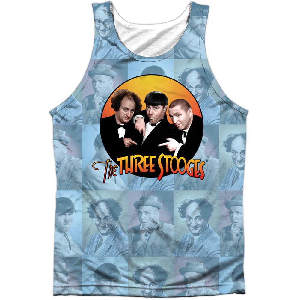 Three Stooges Portraits 100% Poly Mens Tank Front