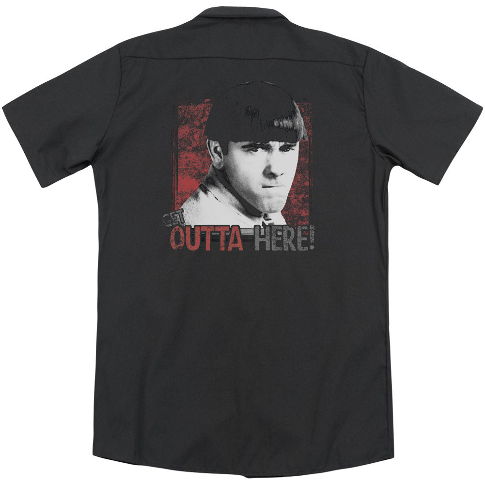 Three Stooges Get Outta Here(Back Print) Workshirt Back
