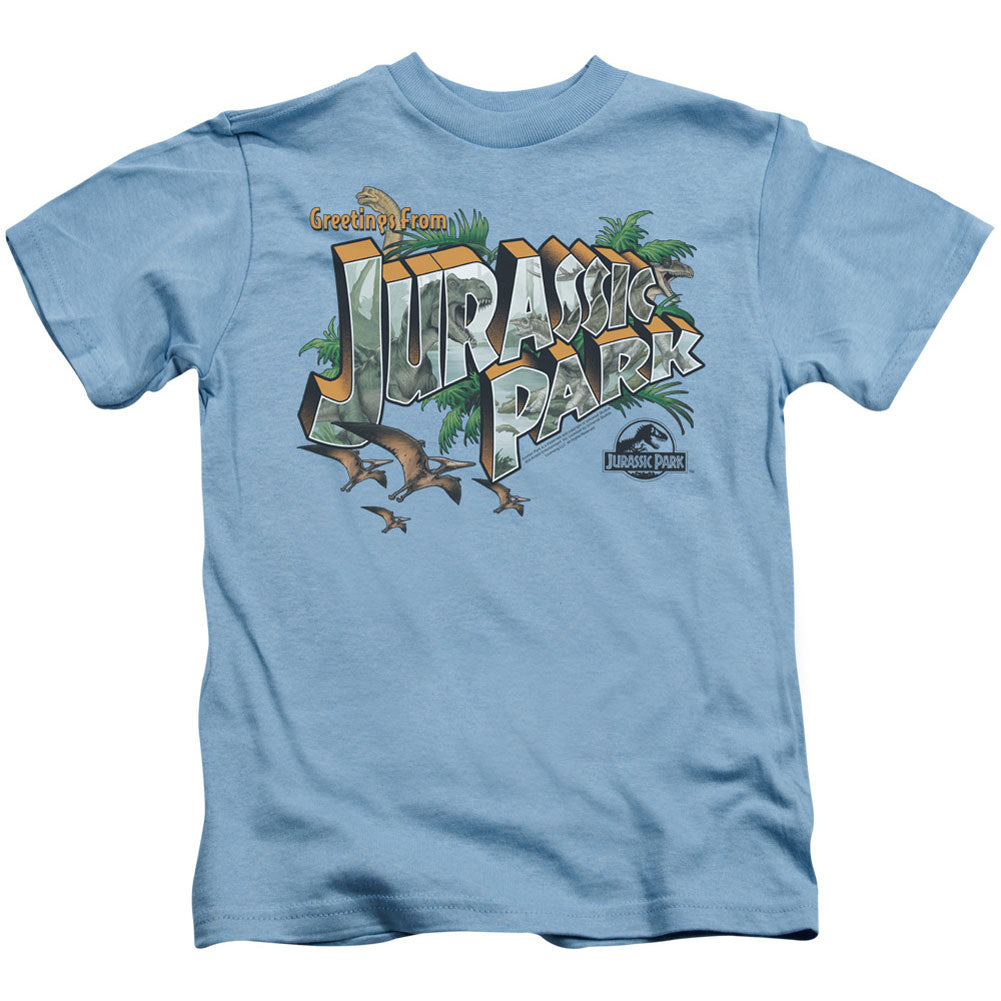 Jurassic Park Greetings From Jp Juvenile Childrens T-shirt Front
