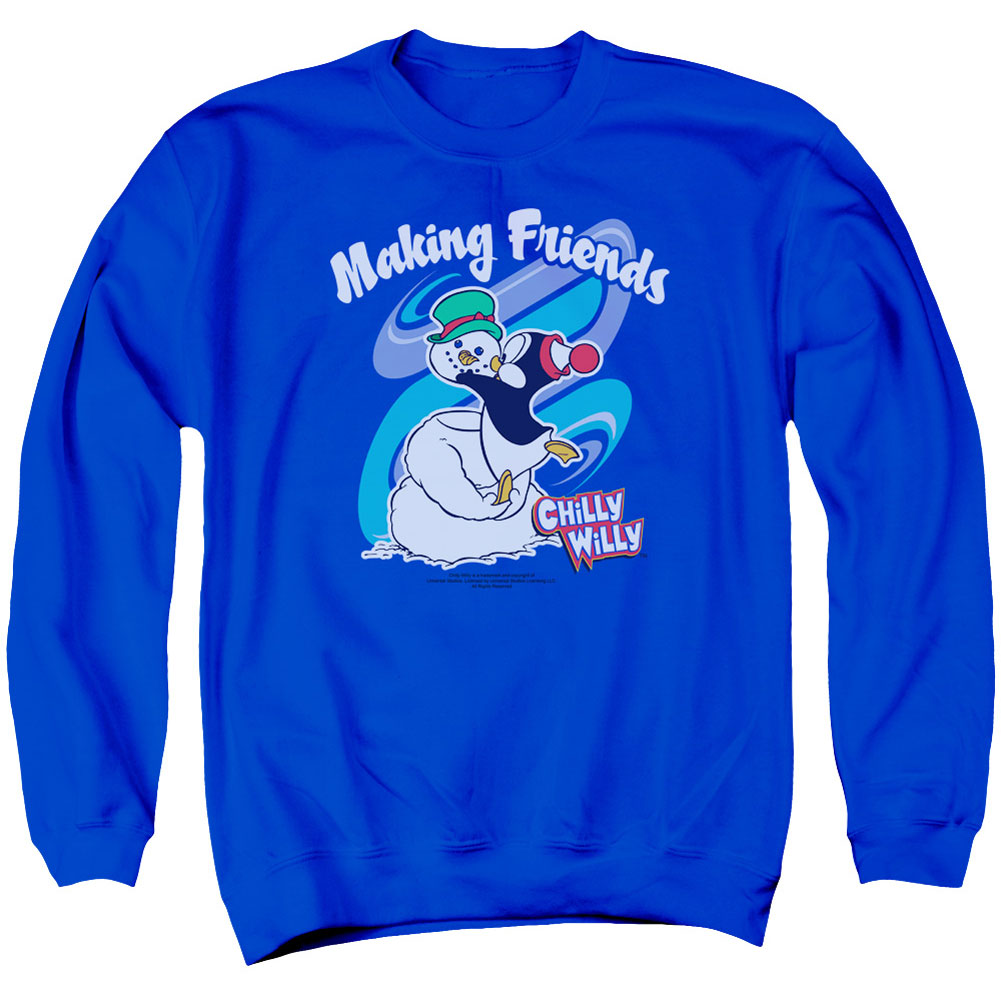 Chilly Willy Making Friends Adult Sweatshirt Front