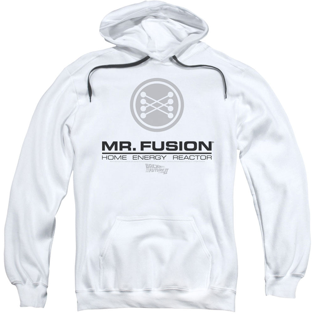 Back To The Future Mr. Fusion Logo Adult 25% Poly Hooded Sweatshirt Front