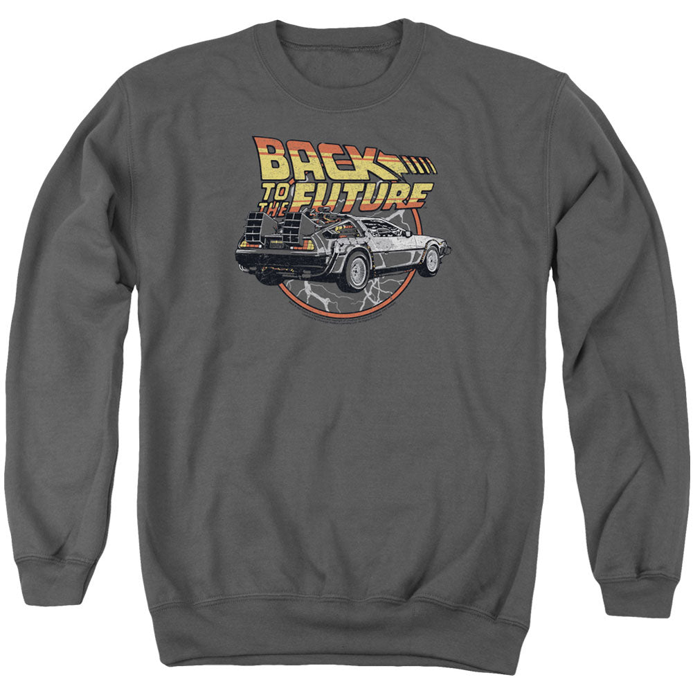 Back To The Future Time Machine Adult Sweatshirt Front