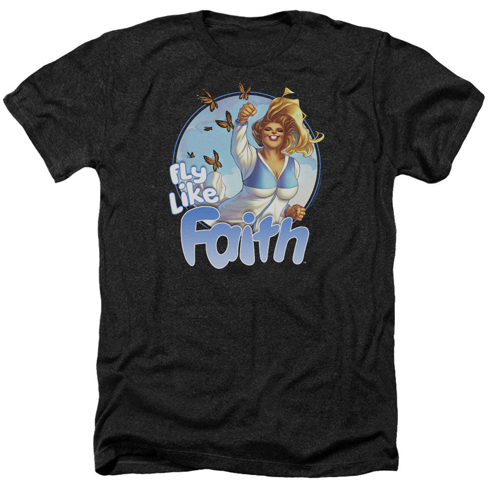 Valiant Fly Like Faith Adult Heather 40% Poly T-shirt Front