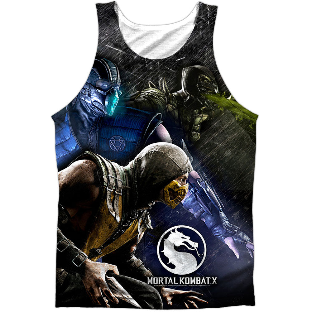 Mortal Kombat X Three Of A Kind 100% Poly Mens Tank Front