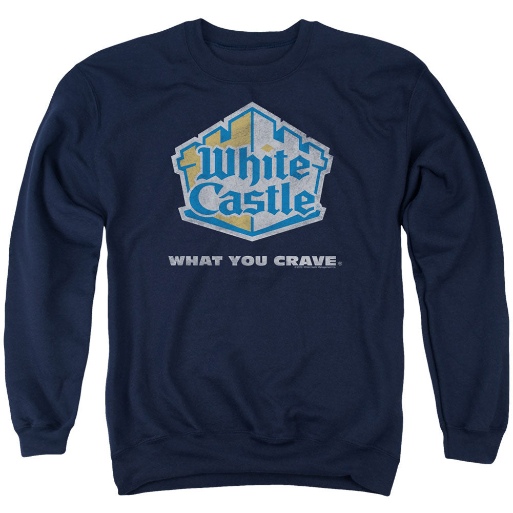 White Castle Distressed Logo Adult Sweatshirt Front