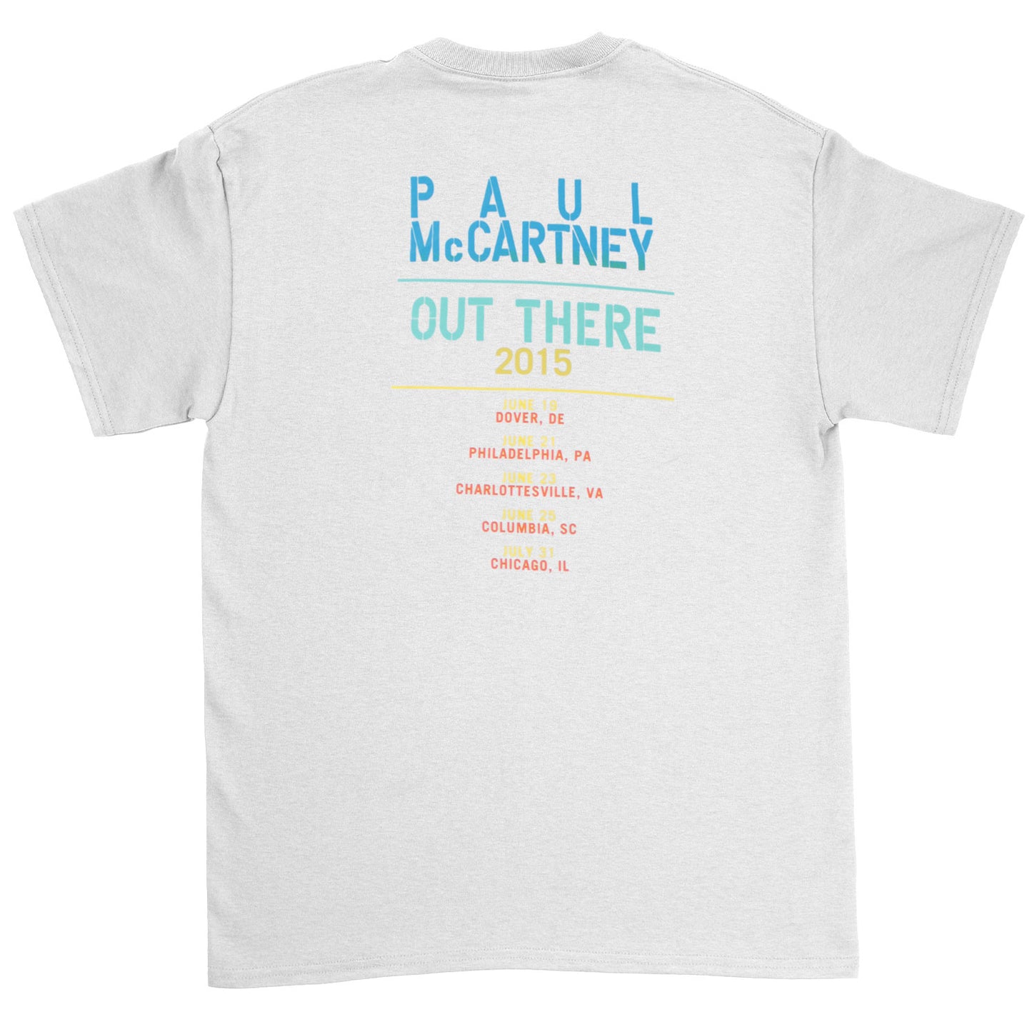Paul Mccartney Original Paul McCartney Fade Out 2015 Tour Concert T-shirt Back