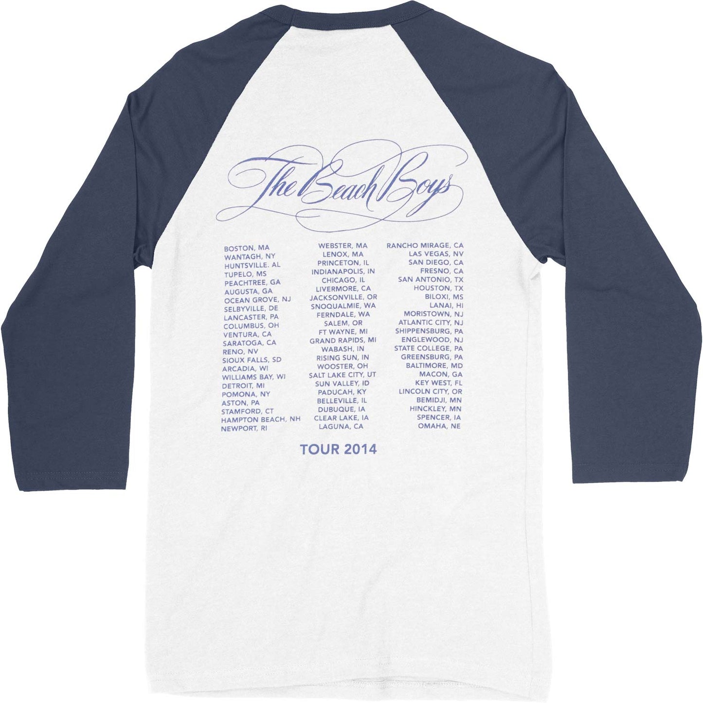 Beach Boys Indian 2014 Tour Baseball Jersey Back