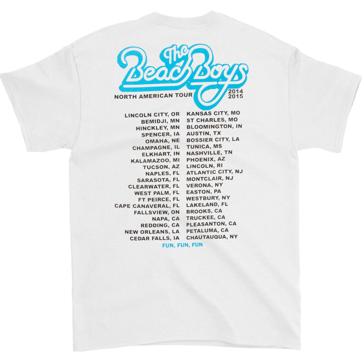 Beach Boys 50 Years Of Fun 2014/2015 Tour T-shirt Back