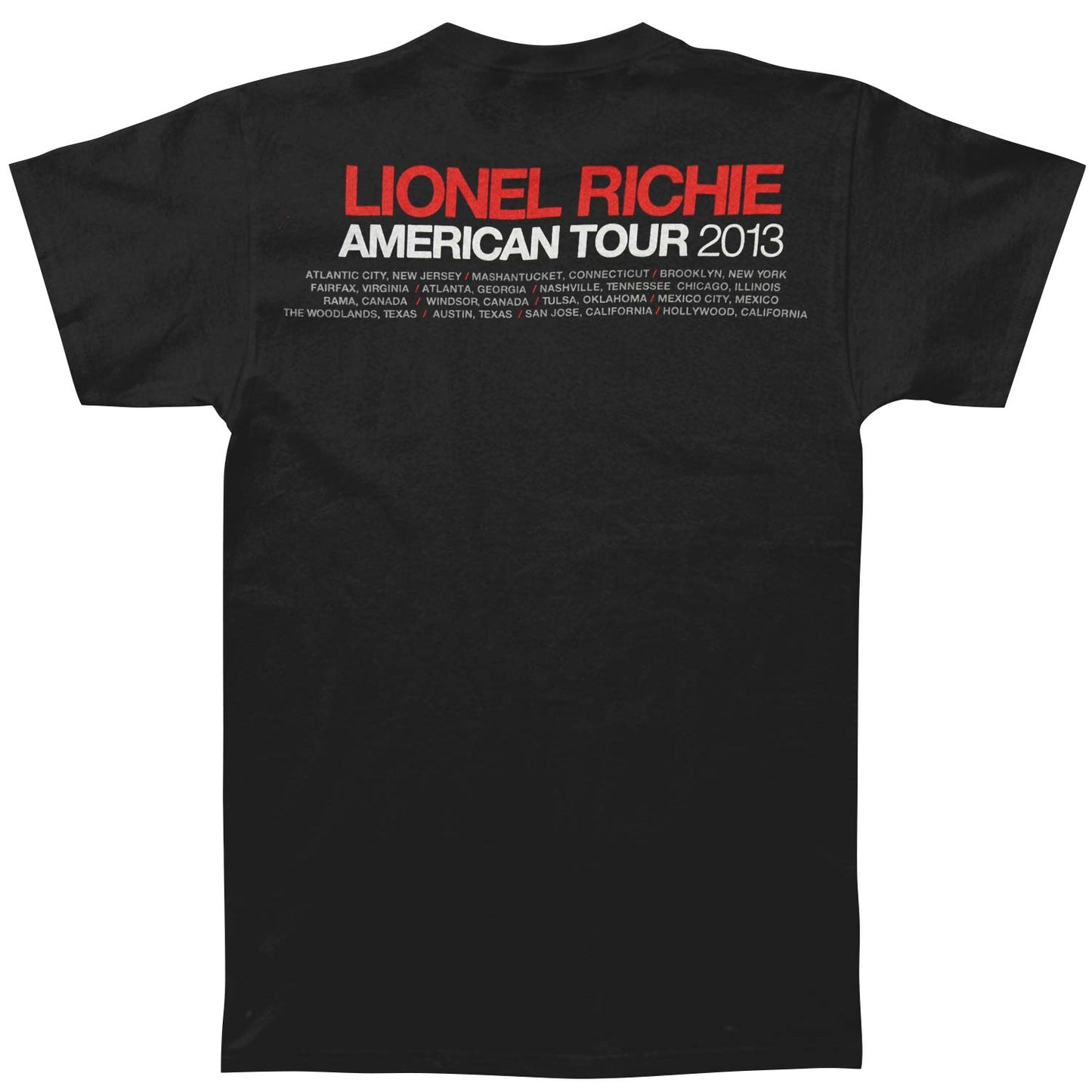 Lionel Richie 2013 American Tour T-shirt Back