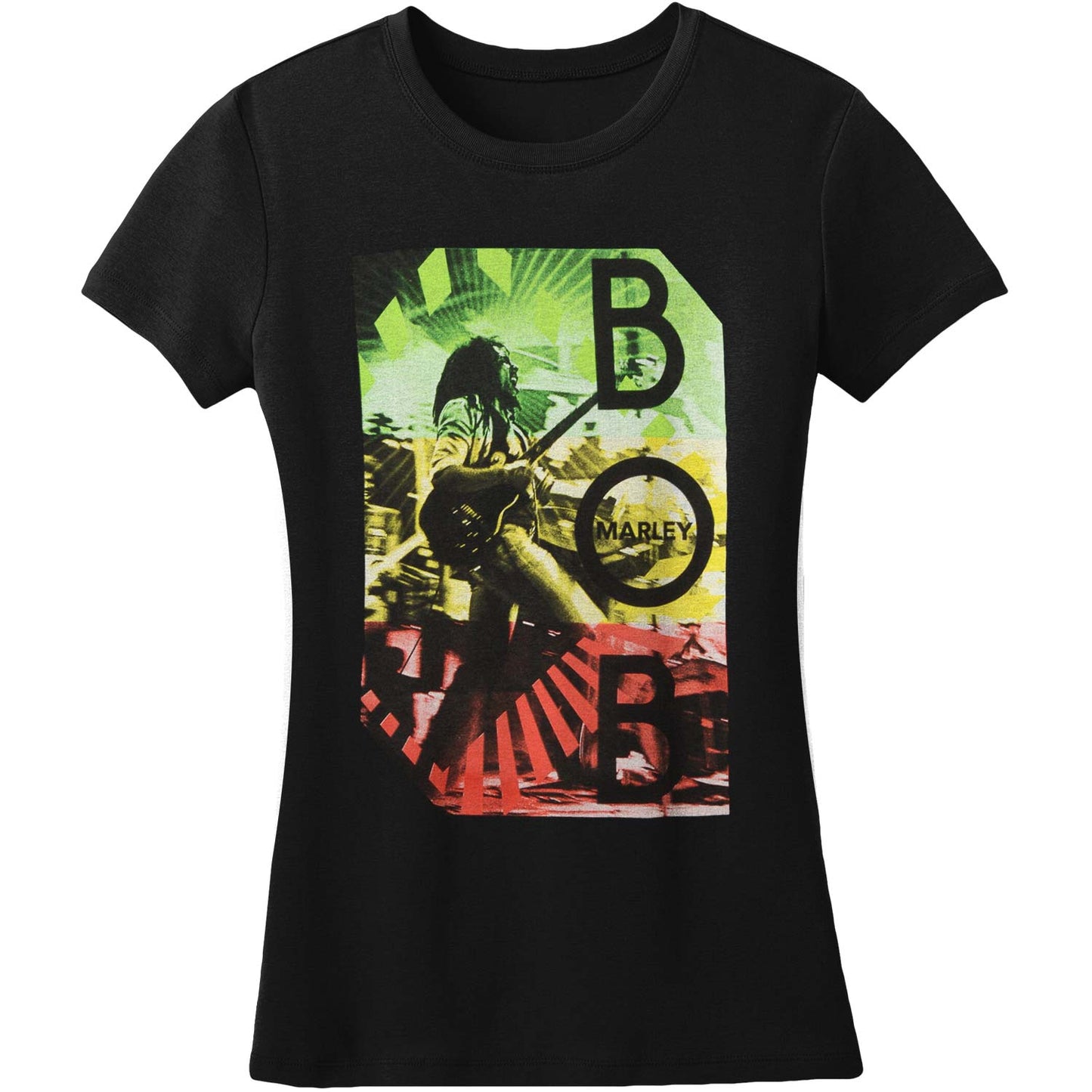 Bob Marley Concert Rasta Stripe Junior Top Front