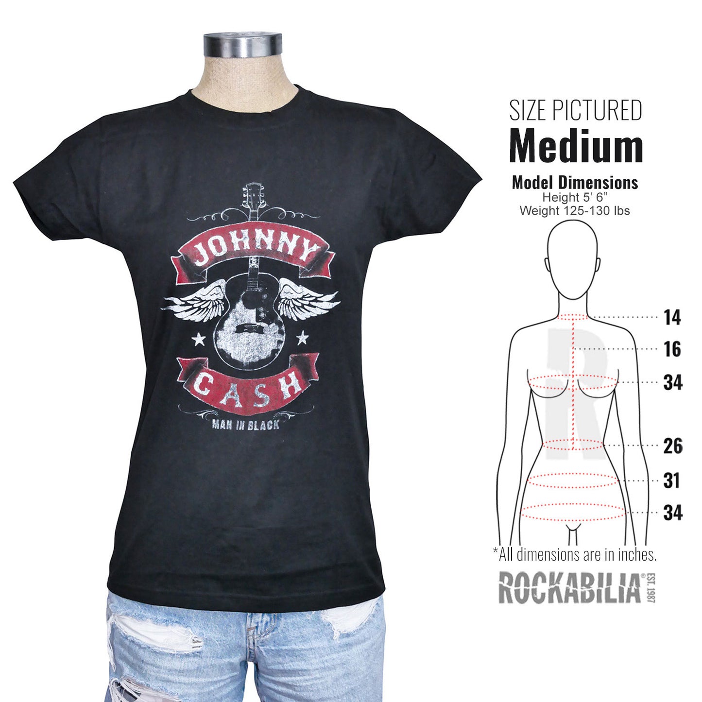 Winged Guitar Juniors Lightweight Tee Junior Top