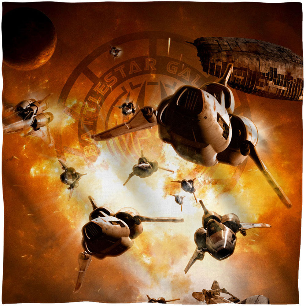 Battlestar Galactica Dog Fight 22x22 Bandana Front