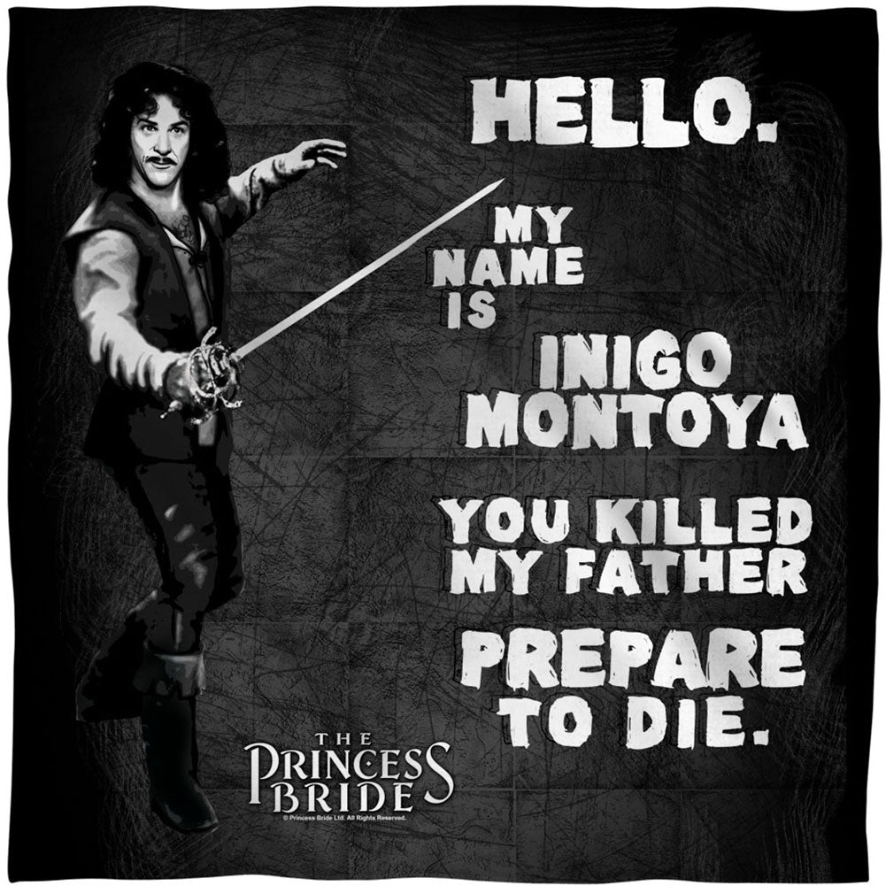 Princess Bride Hello Again 22x22 Bandana Front