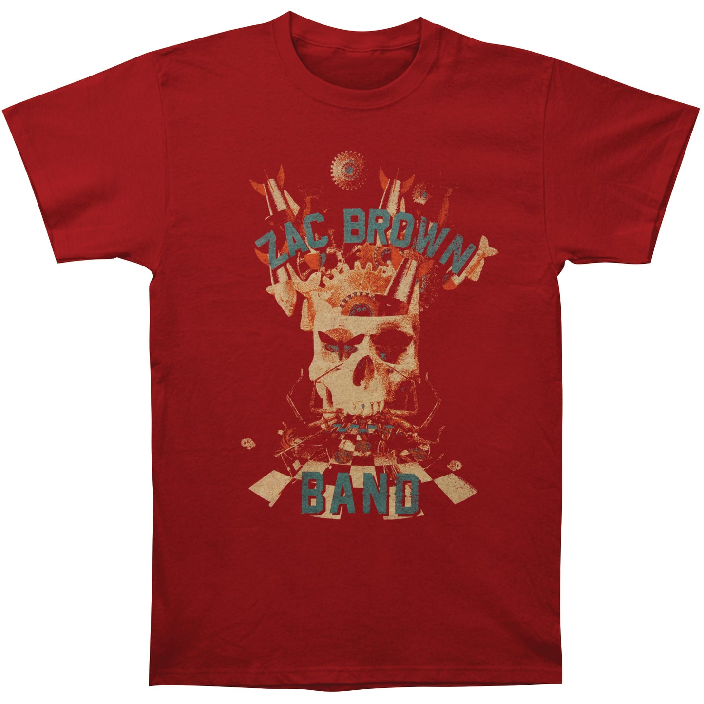 Zac Brown Band Skull Collage Mens Soft T Slim Fit T-shirt Front