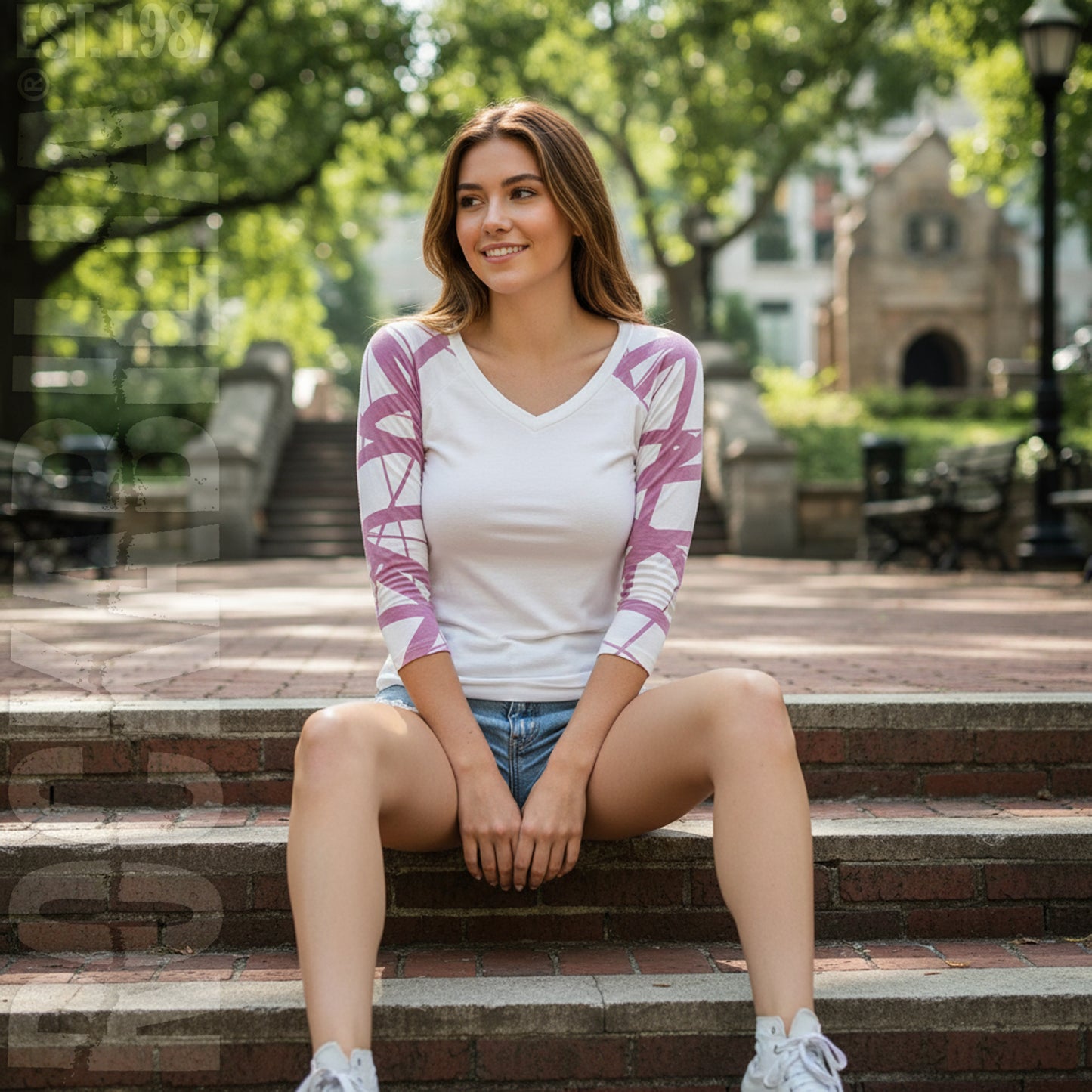 Stripes Splash Back Raglan Junior Top