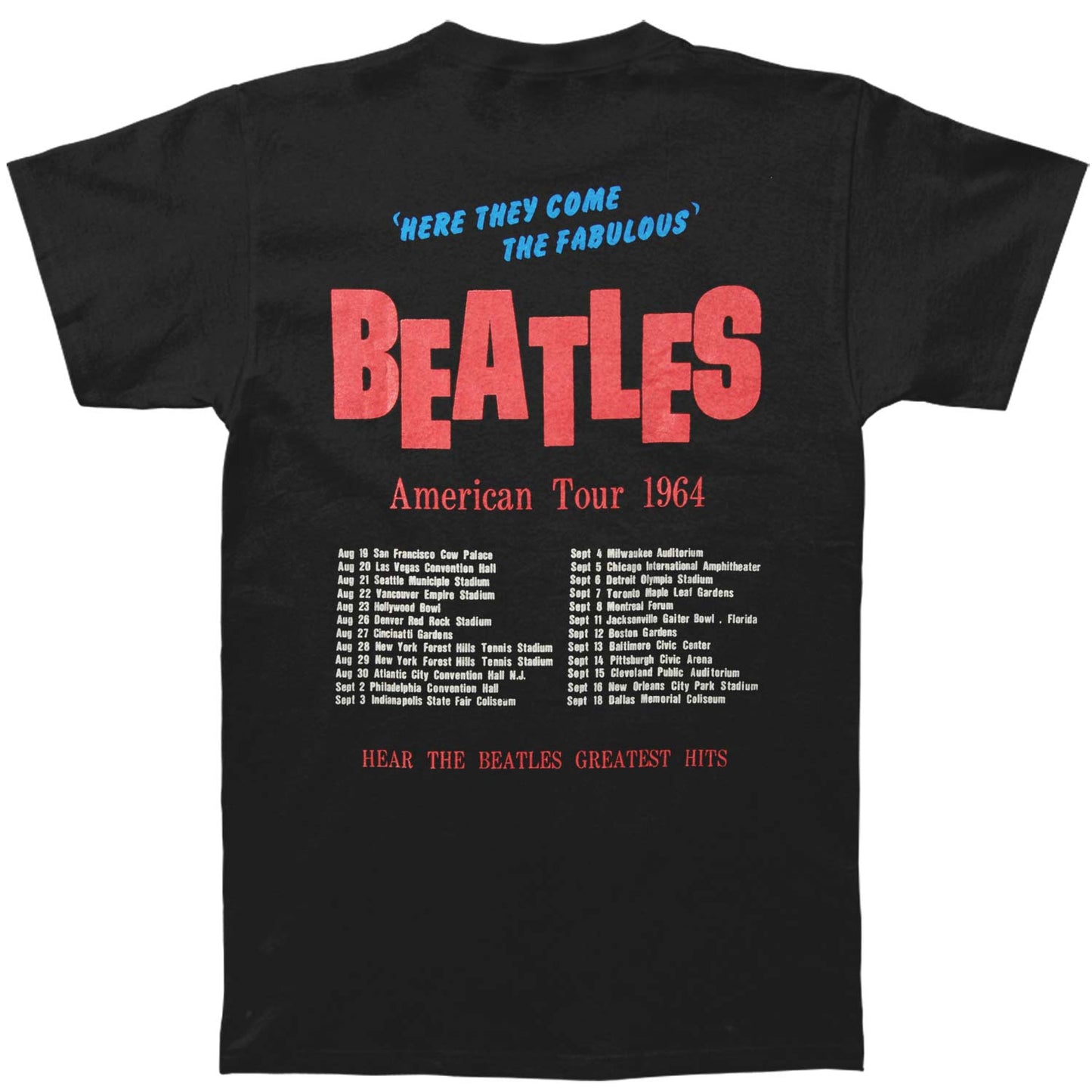 Beatles American Tour 1964 Slim Fit T-shirt Back