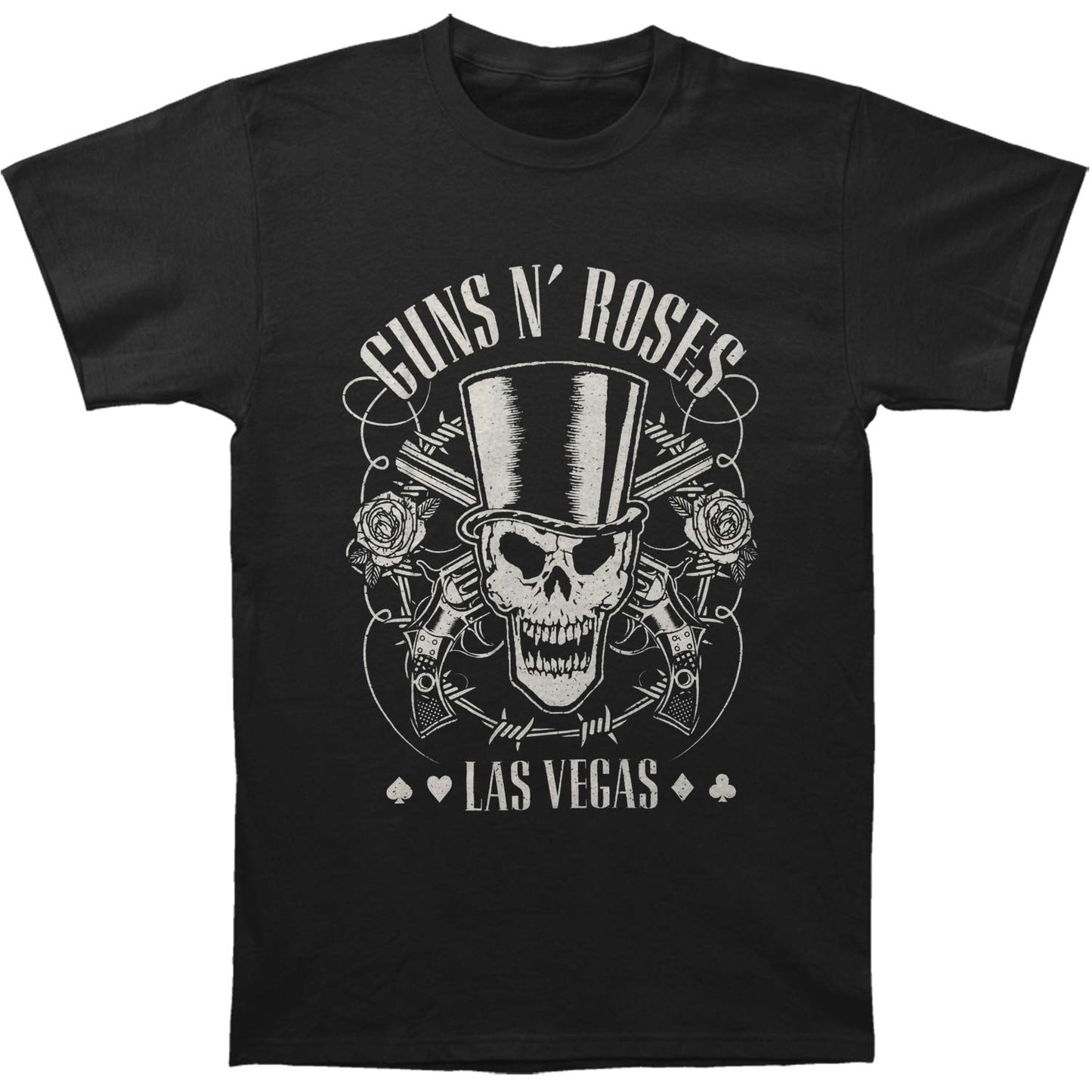 Guns N Roses Top Hat, Skull, & Pistols Slim Fit T-shirt Front