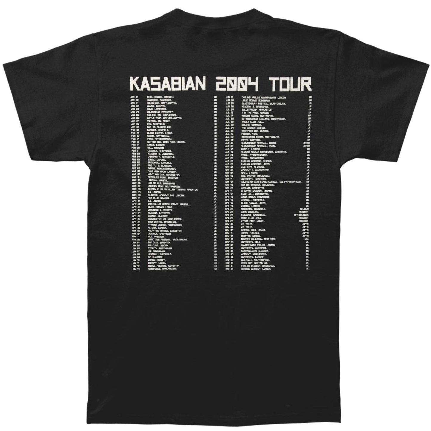 Kasabian Ultra Face 2004 Tour Slim Fit T-shirt Back