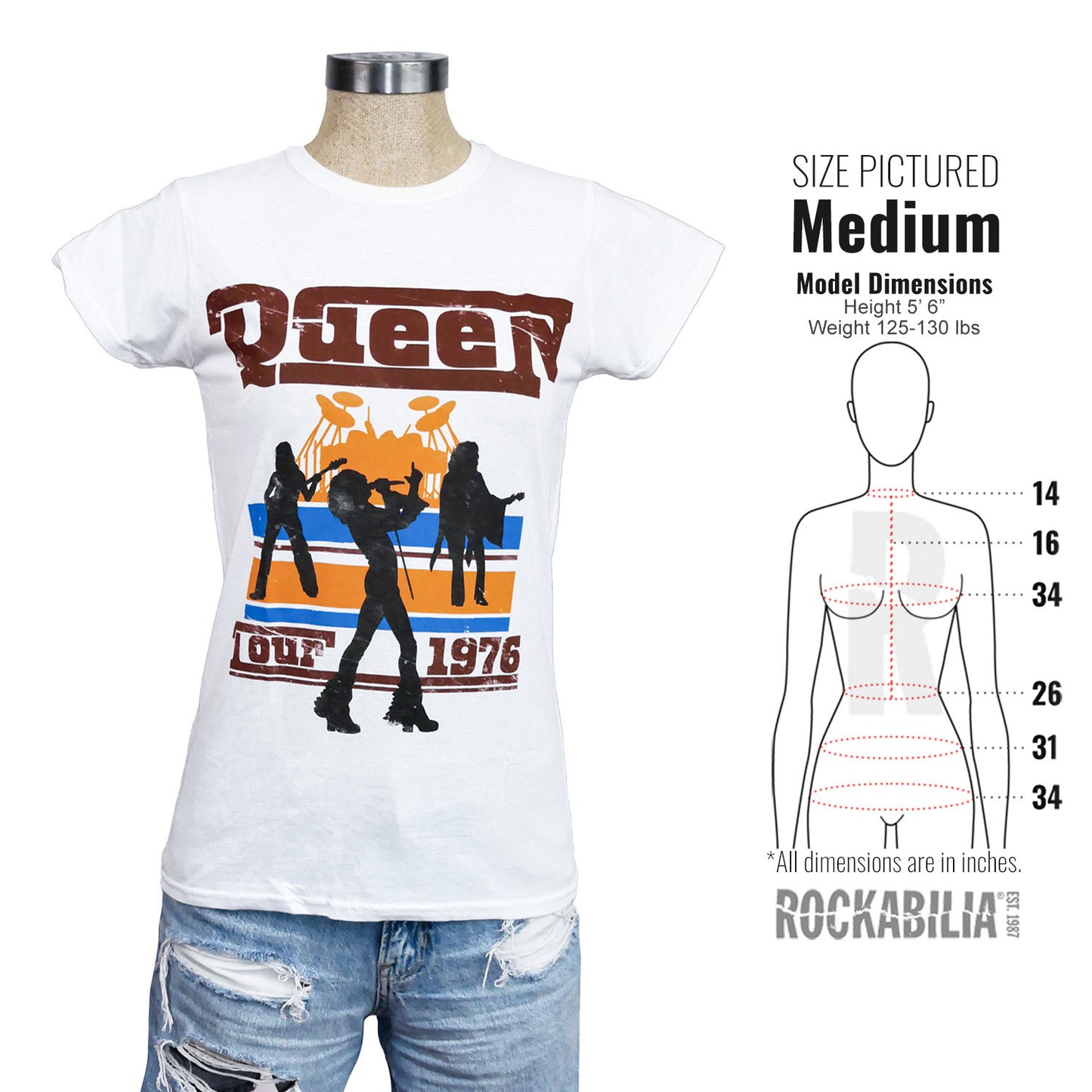 Queen 1976 Tour Silhouettes Junior Top Alt 3