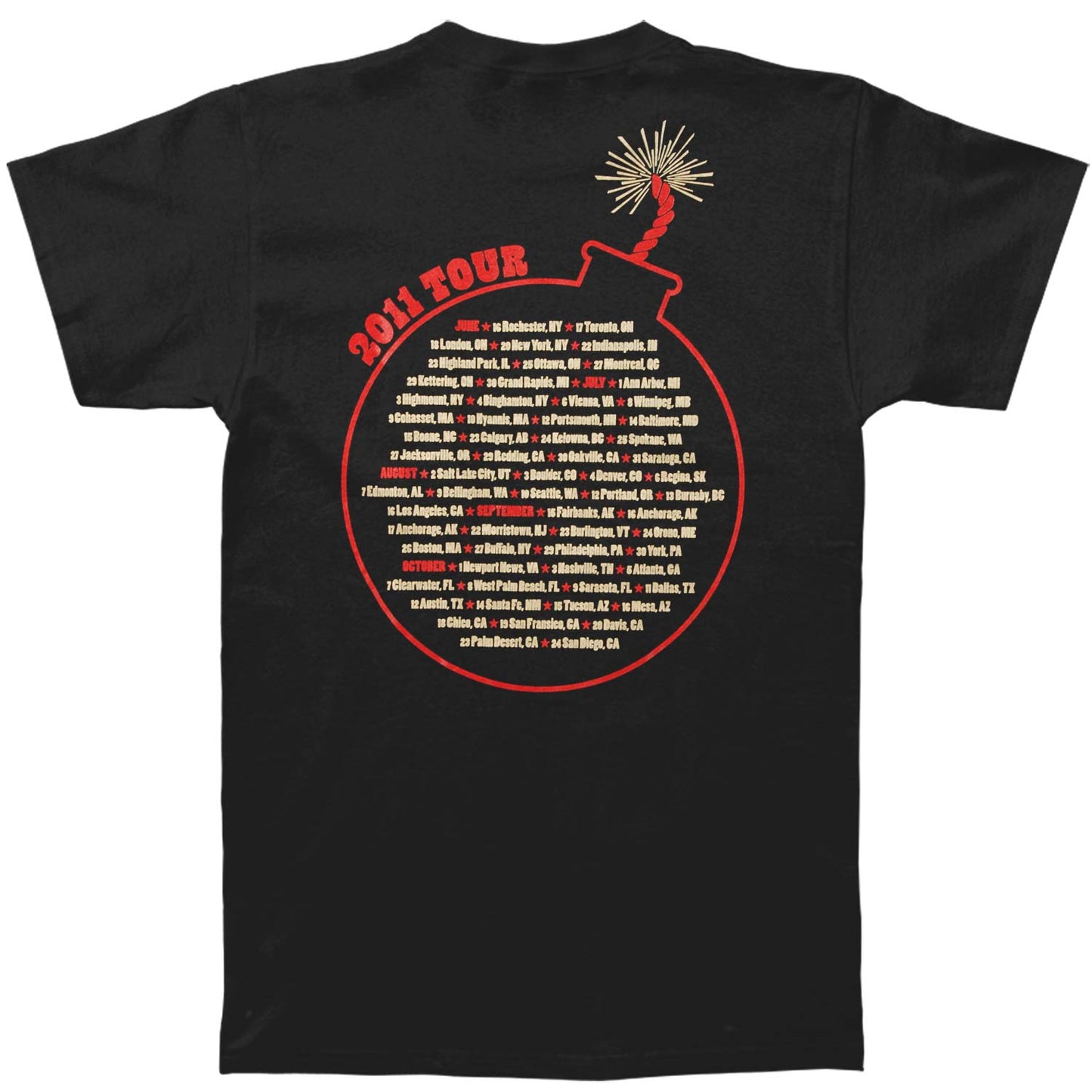K.D. Lang Boom Bang 2011 Tour T-shirt Back