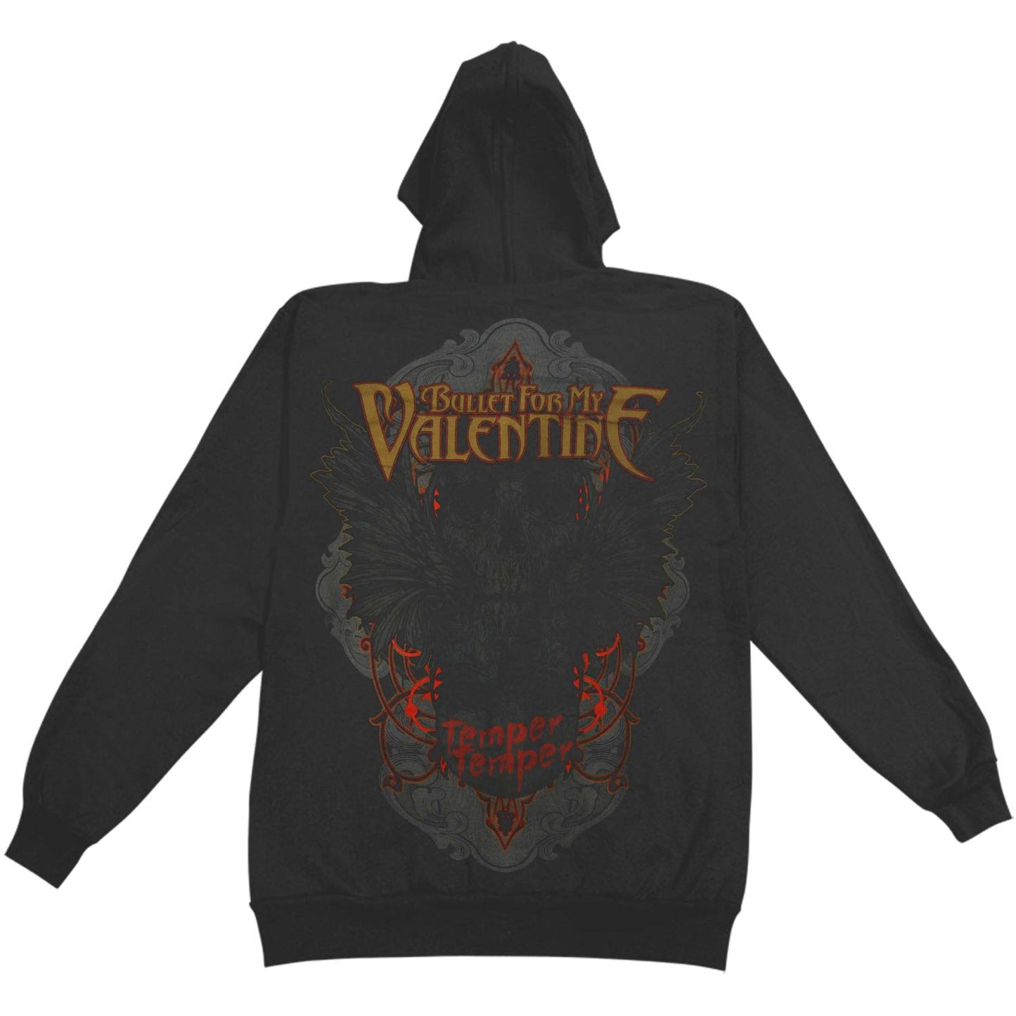 Bullet For My Valentine Temper Zippered Hooded Sweatshirt Back