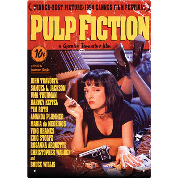 Pulp Fiction One Sheet Tin Concert Sign