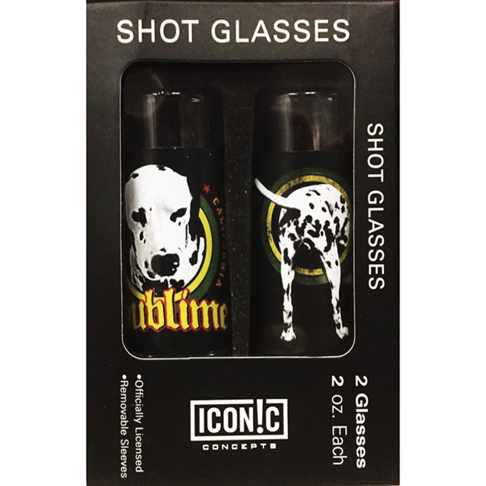 Sublime Dalmation Head & Back Shot Glass Set Front