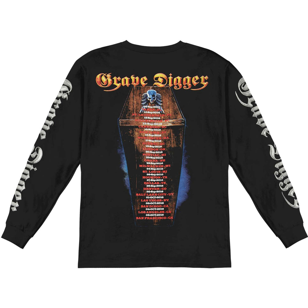 Grave Digger Uncle Sam 2016 Dates Long Sleeve Back