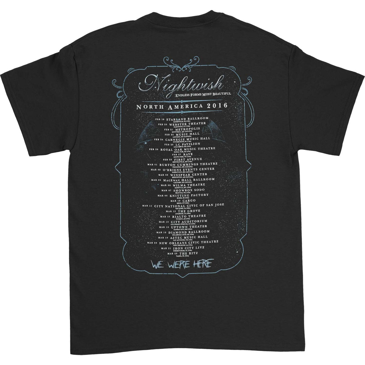 Nightwish Owl North America 2016 T-shirt Back