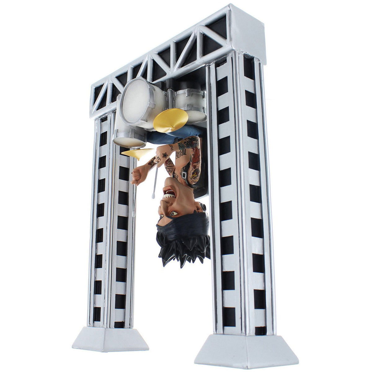 Motley Crue Locoape Tommy Lee with Upside Down Drum Rig Resin Bobble Head Statue Head Knocker Back