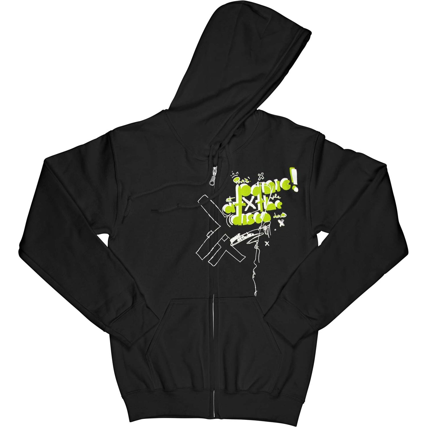 Panic! At The Disco Scribbles Zippered Hooded Sweatshirt Front