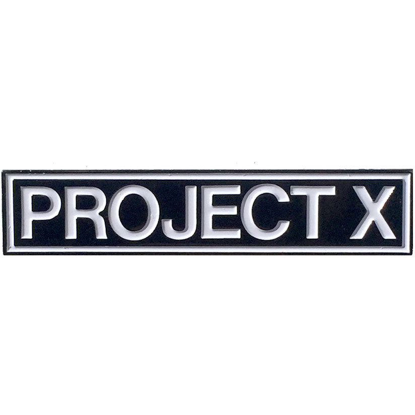 Project X Logo Pewter Pin Badge Front