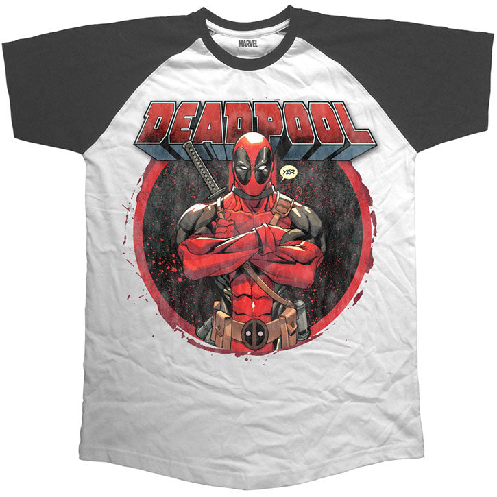 Deadpool Crossed Arms Baseball Jersey Front