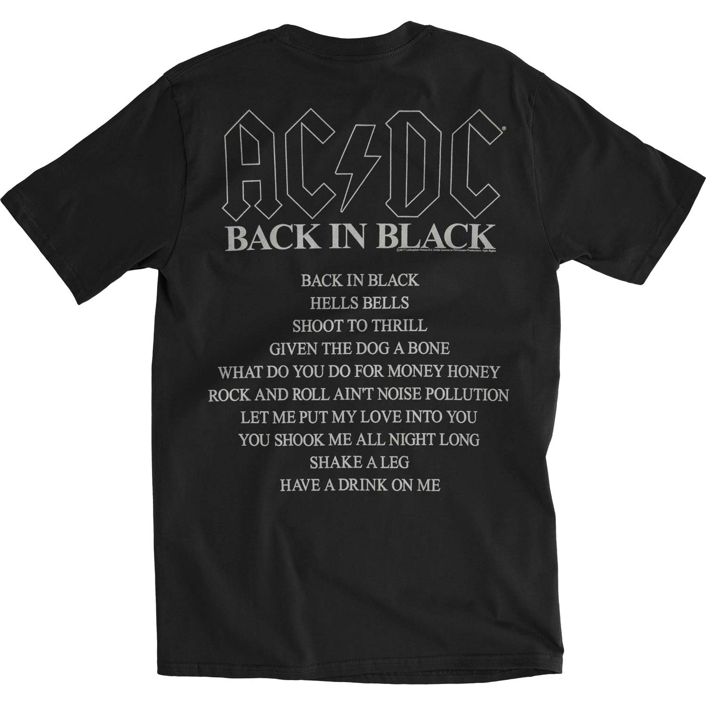 AC/DC Black Slim Fit T-shirt Back