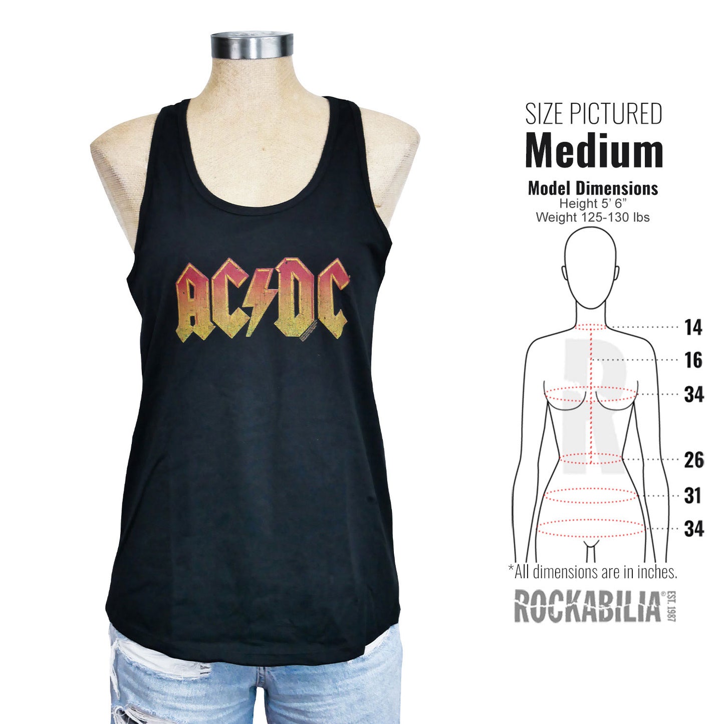 AC/DC Logo Womens Tank Alt 3